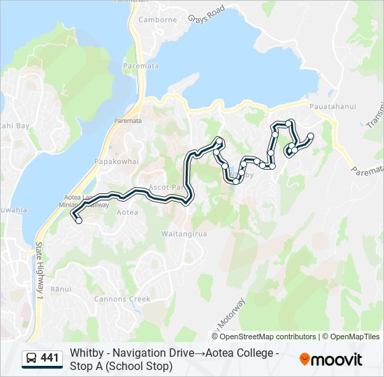 441 bus Line Map