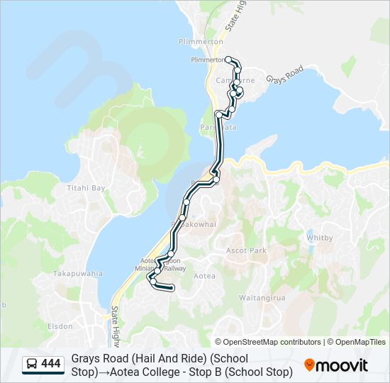 444 Bus Line Map