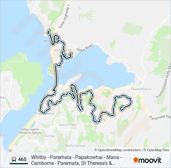 465 bus Line Map