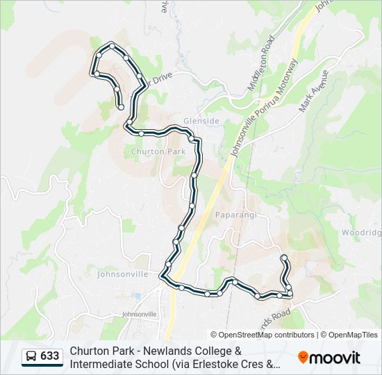 633 Bus Line Map