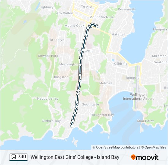 730 bus Line Map