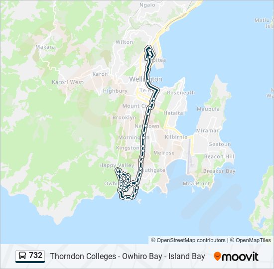 732 bus Line Map