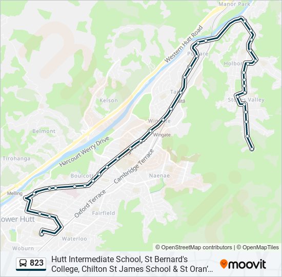 823 bus Line Map