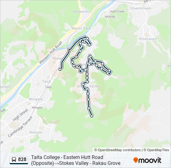 828 bus Line Map