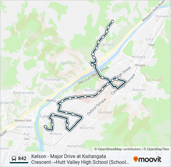 842 bus Line Map