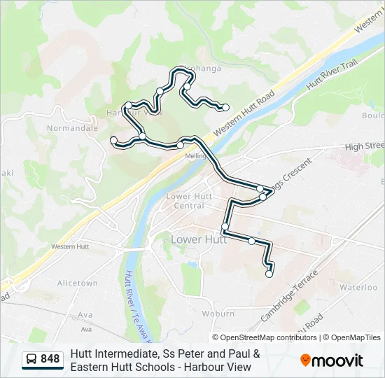848 Bus Line Map
