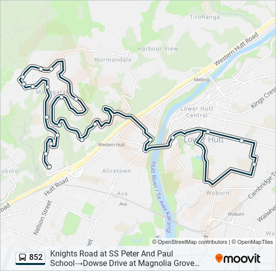 852 bus Line Map