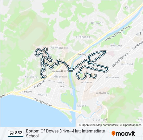 852 bus Line Map