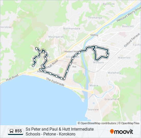 855 bus Line Map