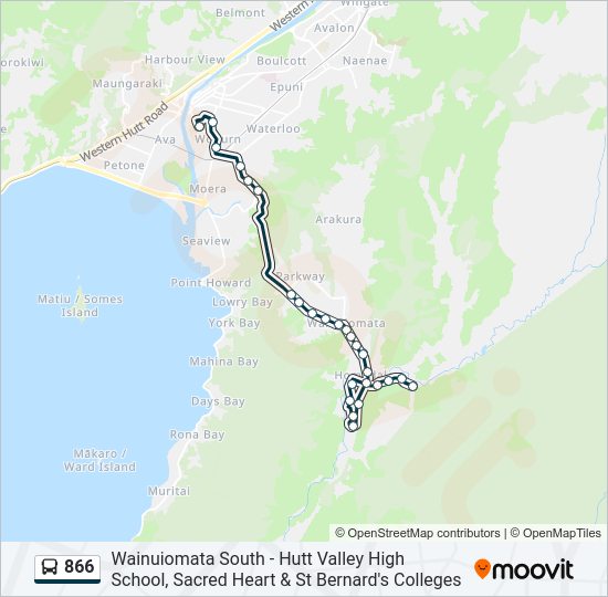 866 Bus Line Map