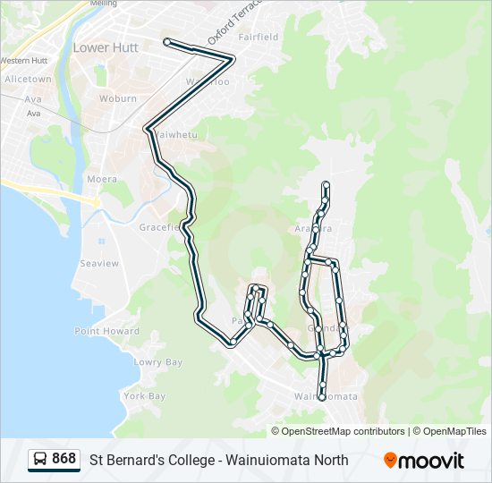 868 bus Line Map