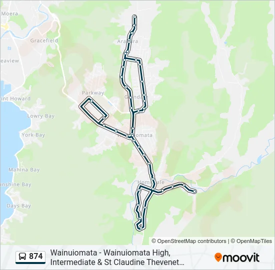 874 Bus Line Map