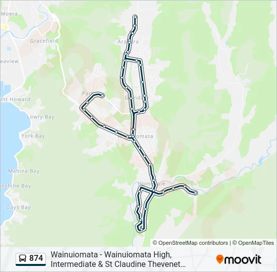 874 Bus Line Map