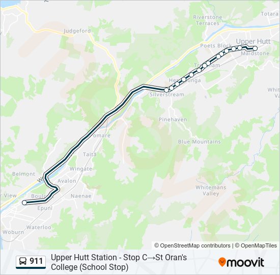 911 bus Line Map