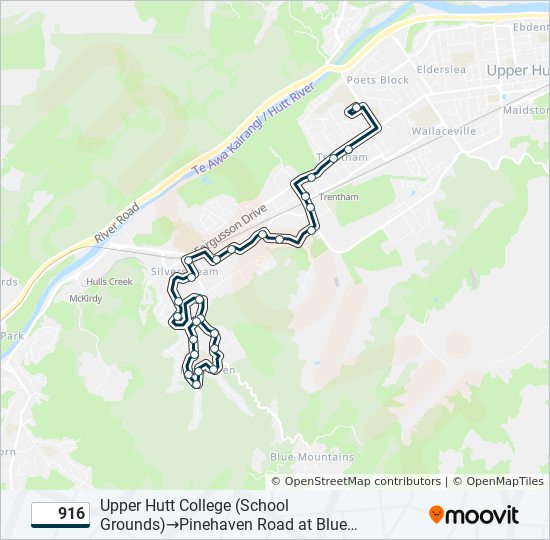 916 Route: Schedules, Stops & Maps - Upper Hutt College (School Grounds ...