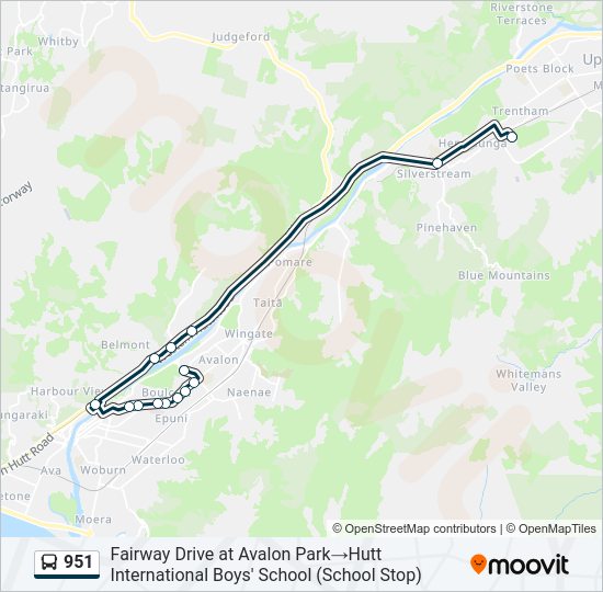 951 bus Line Map