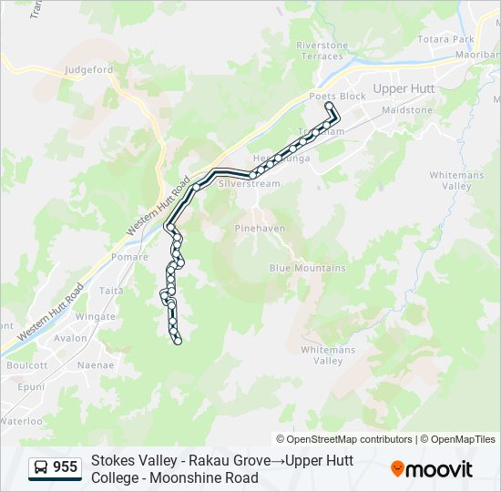 955 bus Line Map