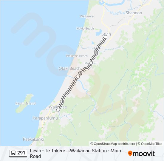 291 bus Line Map