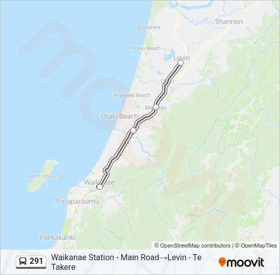 291 Bus Line Map