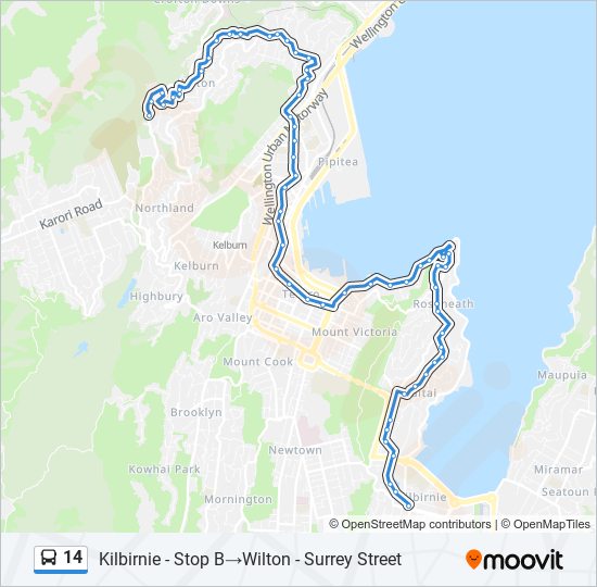 公交14路的线路图