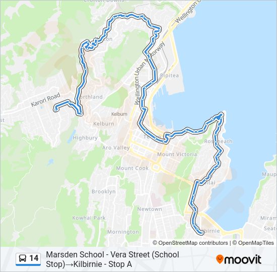 14 bus Line Map