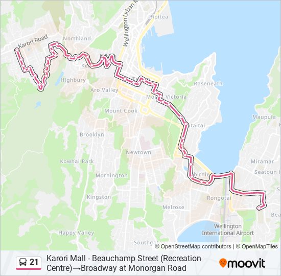 21 bus Line Map