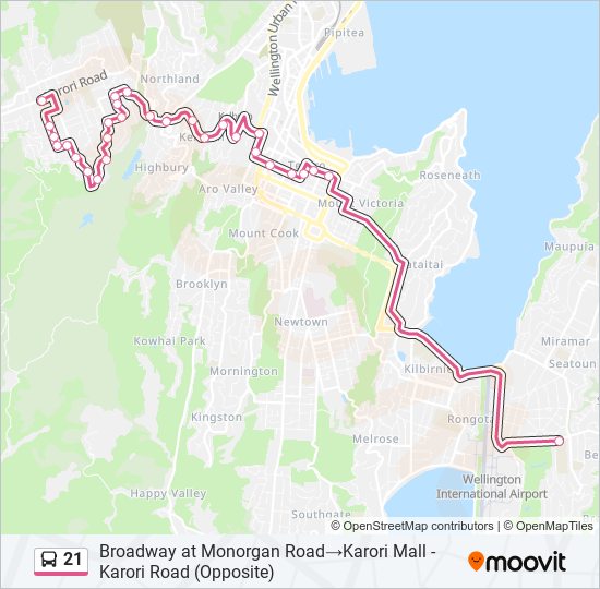 21 bus Line Map