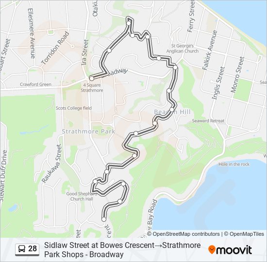 28 bus Line Map