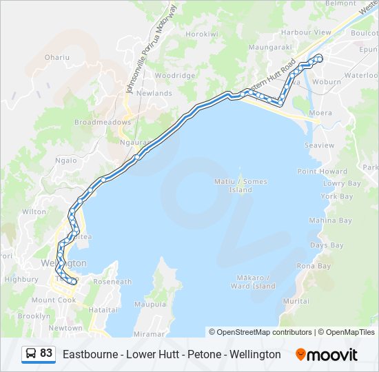 83 bus Line Map