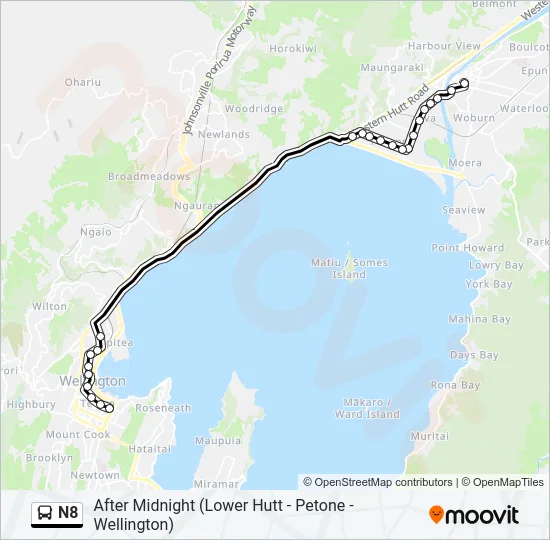 N8 Bus Line Map