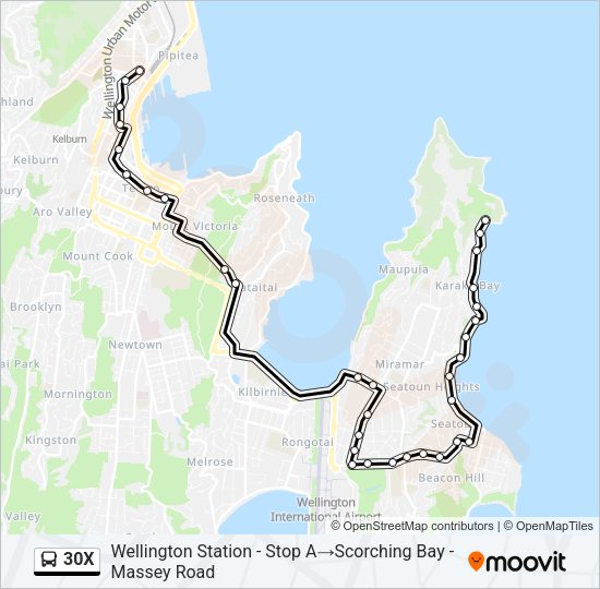 30X Bus Line Map