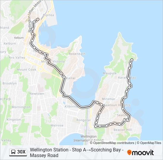 30X bus Line Map