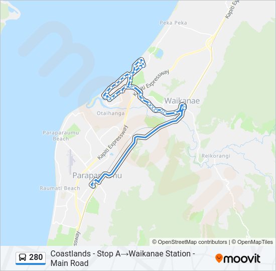 280 Bus Line Map