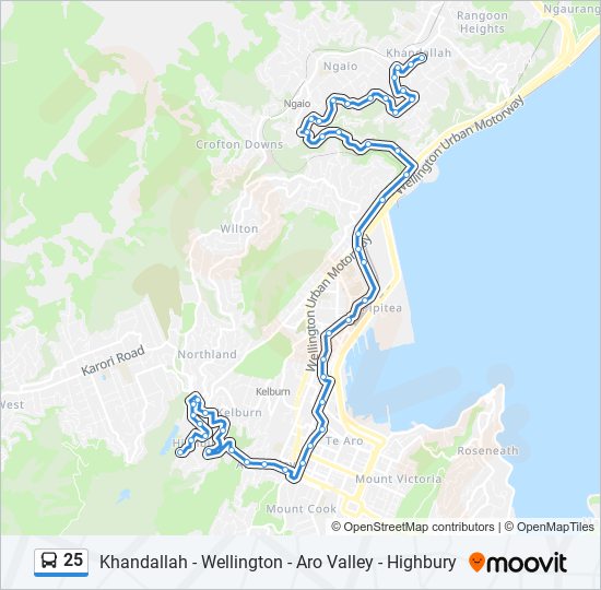 25 bus Line Map