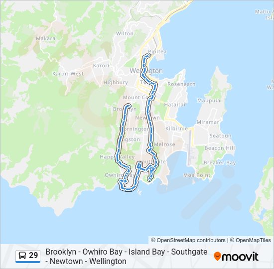 29 bus Line Map