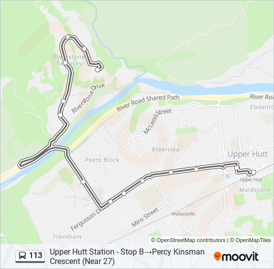 113 bus Line Map