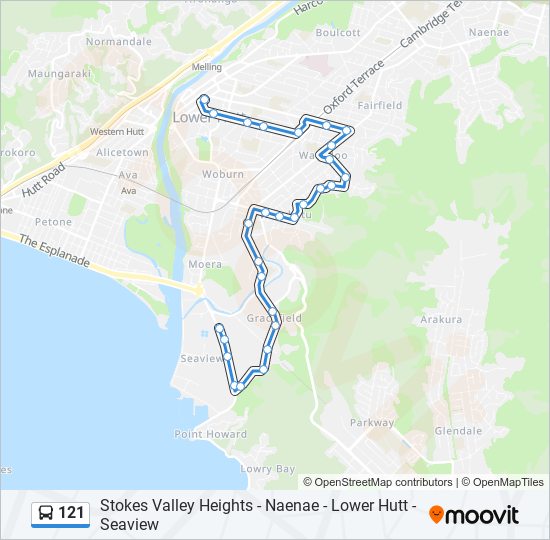 121 bus Line Map