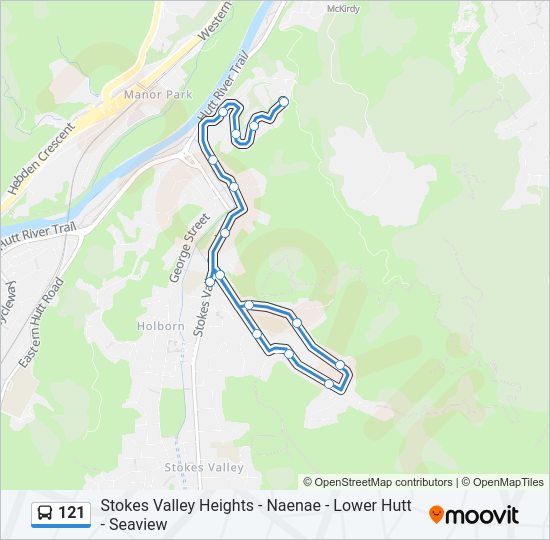 121 Bus Line Map