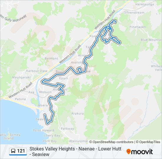 121 bus Line Map