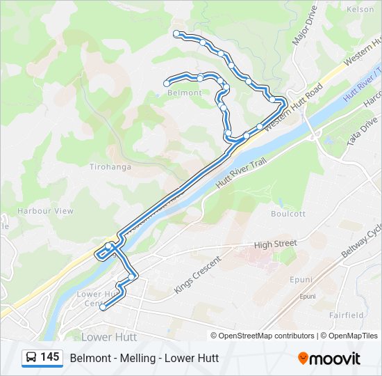 145 Bus Line Map