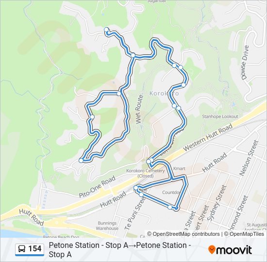 154 Bus Line Map