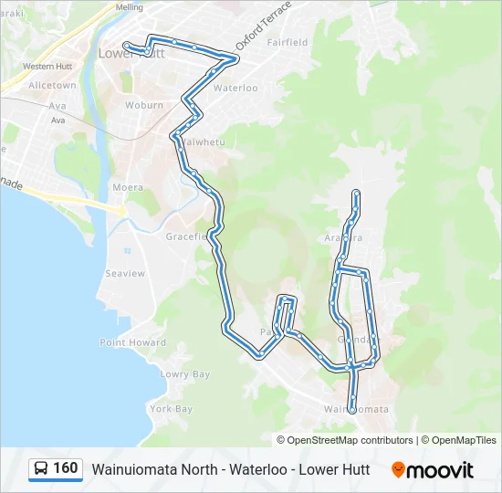 160 Bus Line Map