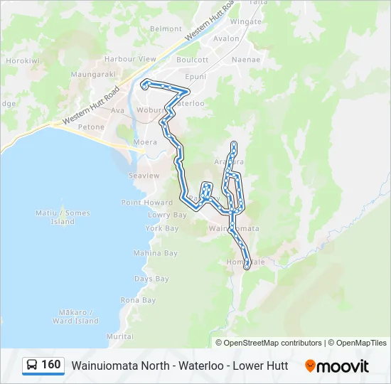 160 Bus Line Map