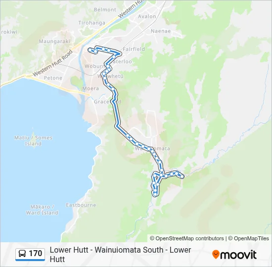 170 Route - Lower Hutt - Wainuiomata South - Lower Hutt: Schedules ...