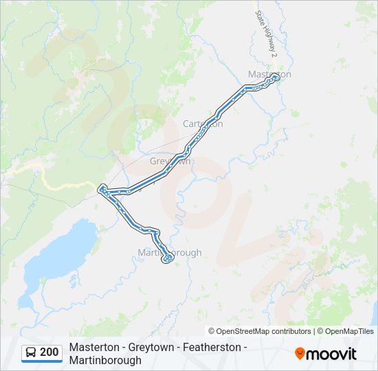 200 Bus Line Map