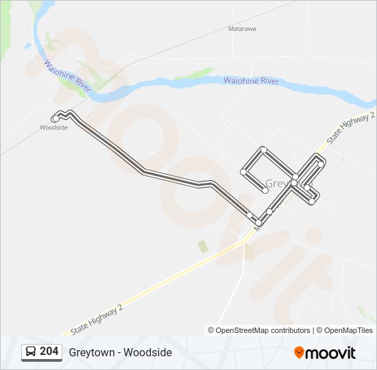 204 bus Line Map