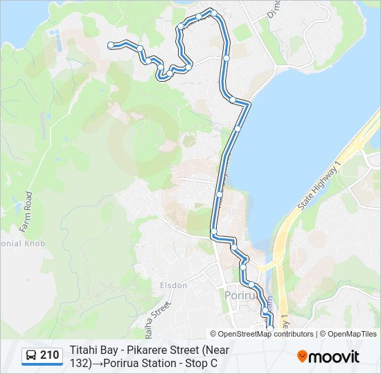 210 Bus Line Map