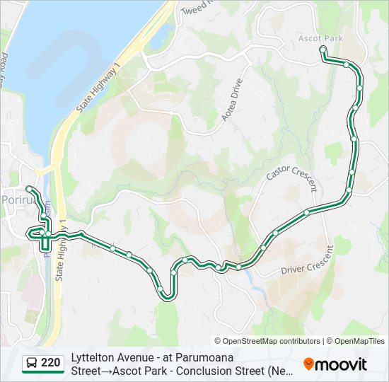 220 Bus Line Map