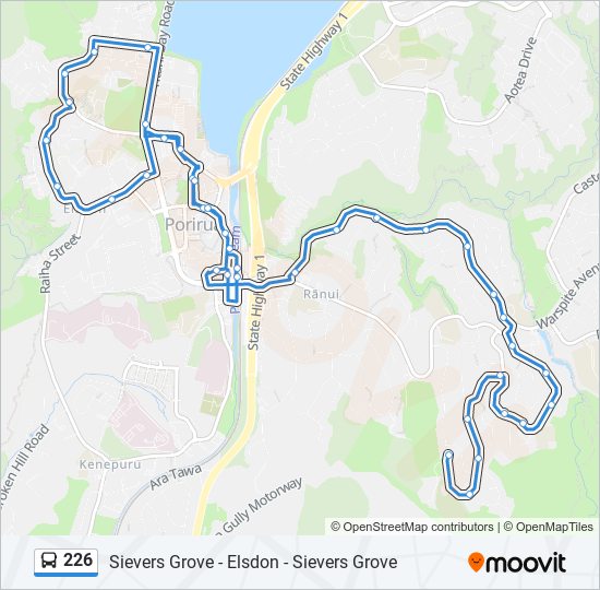 226 bus Line Map