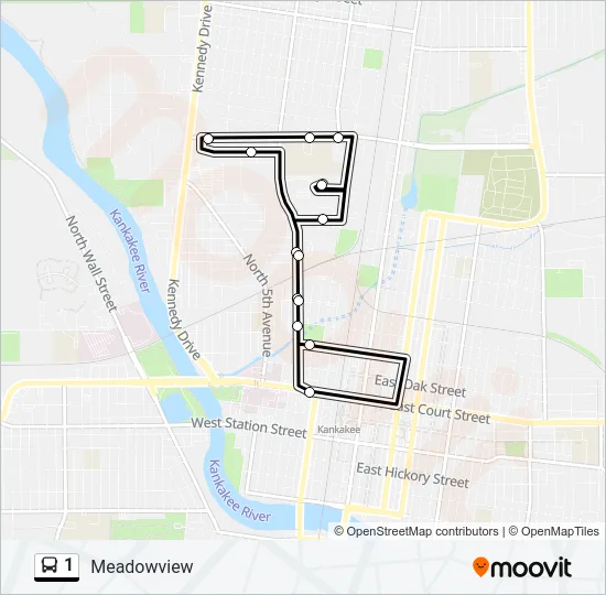 1 Bus Line Map